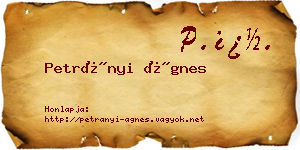 Petrányi Ágnes névjegykártya