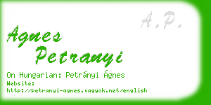 agnes petranyi business card